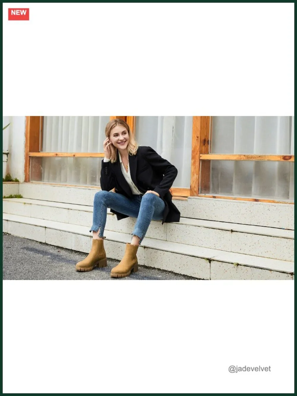 Women's Platform Chelsea Ankle Boots Chunky Heel Faux Leather Suede